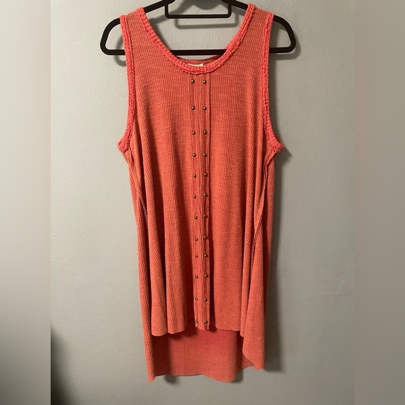 NWOT POL Studs Detail Tunic/ Tank Dress with High-Low Raw Hem. Size Small - Picture 1 of 6
